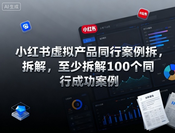 小红书虚拟产品同行案例拆解，至少拆解100个同行成功案例-天韵资源网