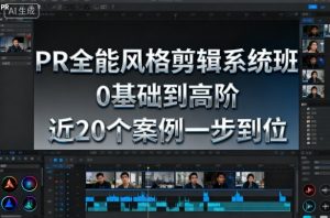 PR全能风格剪辑系统班，0基础到高阶，近20个案例一步到位-天韵资源网