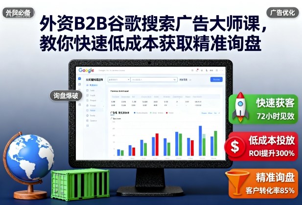 外资B2B谷歌搜索广告大师课,教你快速低成本获取精准询盘-天韵资源网
