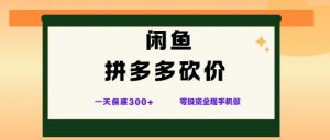 闲鱼拼多多砍价项目,全网最新玩法,一天保底3张+,零成本光用手机就可以【揭秘】-天韵资源网