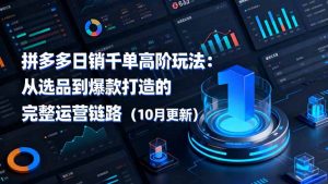 拼多多日销千单高阶玩法:从选品到爆款打造的完整运营链路(10月更新-天韵资源网