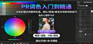 PR调色入门到精通：从色彩理论到案例实操，婚礼/医美/美食多场景调色技巧-天韵资源网