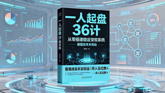 一人起盘36计:从零搭建稳定变现系统,实现低成本创业,月入五位数+-天韵资源网