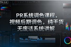 PR系统调色课程，视频后期调色，纯干货无废话系统讲解-天韵资源网