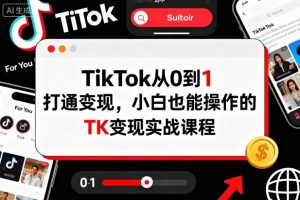 TikTok从0到1打通变现，小白也能操作的TK变现实战课程-天韵资源网