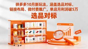 拼多多10月新玩法，涵盖选品对标、链接布局、微付费推广，单店月利润破5万-天韵资源网