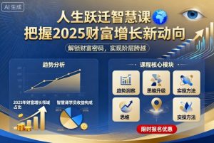 人生跃迁智慧课，把据2025财富增长新动向-天韵资源网