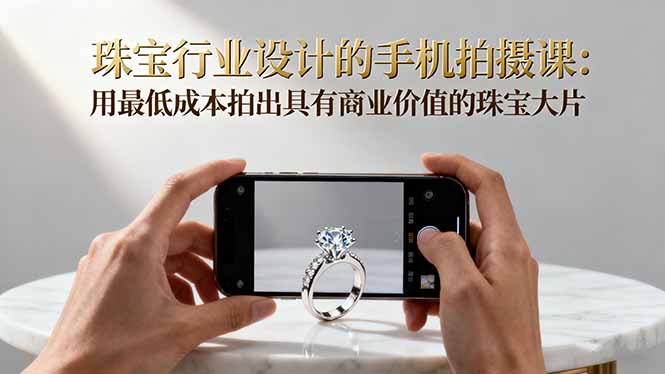 珠宝行业设计的手机拍摄课:用最低成本拍出具有商业价值的珠宝大片!-天韵资源网
