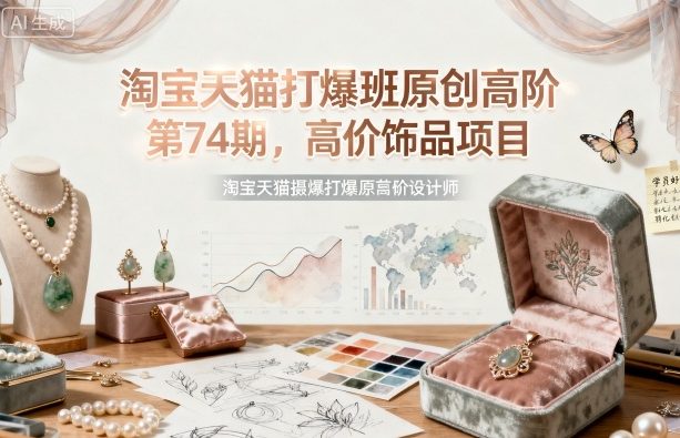 淘宝天猫打爆班原创高阶第74期，高价饰品项目-天韵资源网