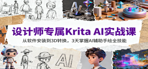 设计师专属Krita AI实战课：从软件安装到3D转换，3天掌握AI辅助手绘全技能-天韵资源网