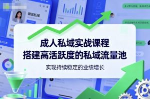 成人私域实战课程,搭建高活跃度的私域流量池,实现持续稳定的业绩增长-天韵资源网