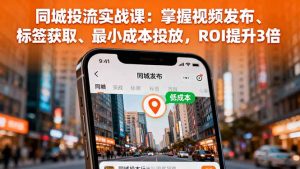 同城投流实战课：掌握视频发布、标签获取、最小成本投放，ROI提升3倍-天韵资源网