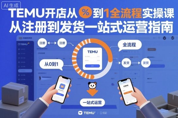 TEMU开店从0到1全流程实操课，从注册到发货一站式运营指南-天韵资源网