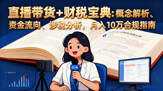 直播带货+财税宝典:概念解析、资金流向、涉税分析,月入10万合规指南-天韵资源网