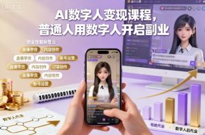 AI数字人变现课程,普通人用数字人开启副业-天韵资源网