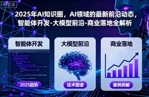 2025年AI知识圈,AI领域的最新前沿动态,智能体开发-大模型前沿-商业落地全解析-天韵资源网