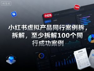 小红书虚拟产品同行案例拆解,至少拆解100个同行成功案例(更新)-天韵资源网