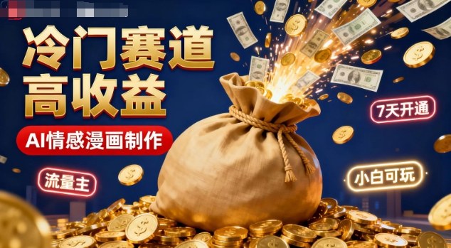 公众号冷门赛道,用AI做情感漫画,7天开通流量主,操作简单,小白可玩-天韵资源网