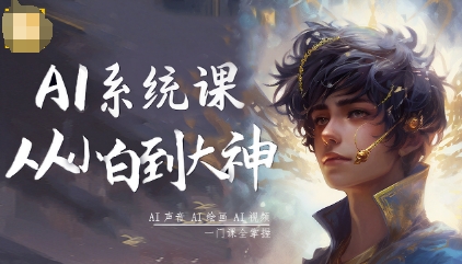 AI系统课程，从小白到大神系统学AI，AI声音-AI绘画-AI视频一门课全掌握-天韵资源网