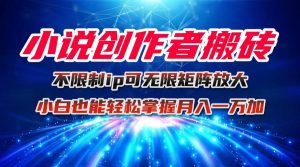 小说创作者搬砖玩法，不限制IP简单无脑 可矩阵无限放大小白也能实现轻...-天韵资源网