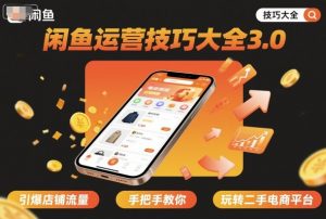 闲鱼运营技巧大全3.0，引爆店铺流量，手把手教你玩转二手电商平台-天韵资源网