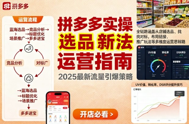 王校长9月12拼多多实操新玩法，全链路涵盖从店铺选品、找对标，布局链接，推广玩法等多维度运营思路-天韵资源网