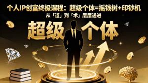 个人IP创富终极课程：超级个体=摇钱树+印钞机，从「道」到「术」层层递进-天韵资源网