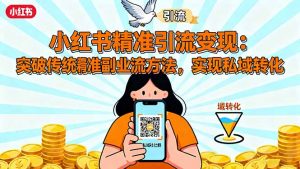 小红书精准引流变现：突破传统副业思维，掌握精准引流方法，实现私域转化-天韵资源网