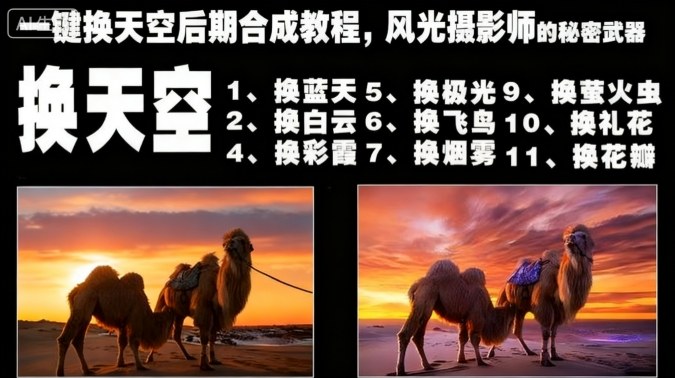 一键换天空后期合成教程,风光摄影师的秘密武器-天韵资源网