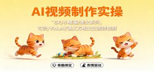 AI视频制作实操,飞天/小橘猫/美女系列,可灵/ViduAl/通义万相文生图转视频-天韵资源网