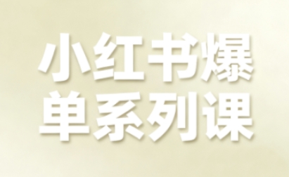 小红书爆单系列课，聚焦小红书电商全链路增长-天韵资源网