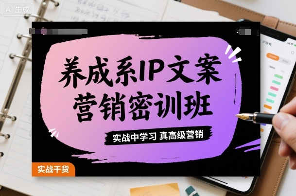养成系IP文案营销密训班，实战中学习真高级营销-天韵资源网