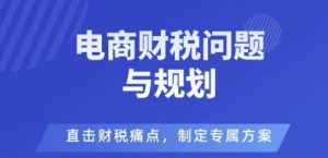 电商企业财税风险与规避，直击财税痛点，制定专属方案-天韵资源网