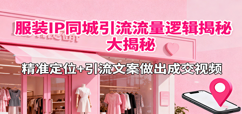 服装IP同城引流流量逻辑大揭秘，精准定位+引流文案做出成交视频-天韵资源网
