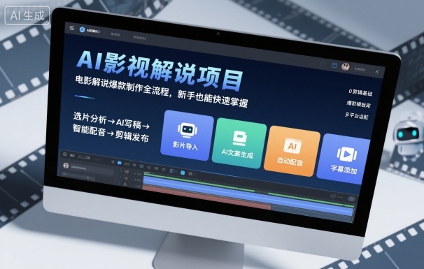 AI影视解说项目，电影解说爆款制作全流程，新手也能快速掌握-天韵资源网