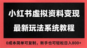 2025小红书虚拟资料最新开店运营教程,搜索流变现玩法,一人多店0成本...-天韵资源网