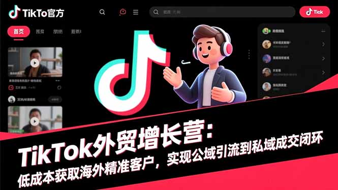 TikTok外贸增长营:低成本获取海外精准客户,实现公域引流到私域成交闭环-天韵资源网