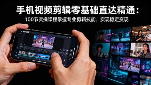 手机视频剪辑零基础直达精通:100节实操课程掌握专业剪辑技能,实现稳...-天韵资源网