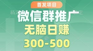 首发项目，微信群推广掘金，多号矩阵无脑日入3-5张【揭秘】-天韵资源网