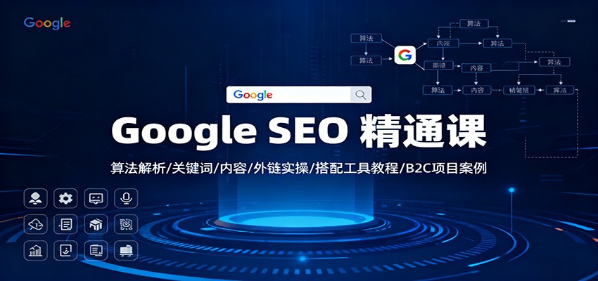 Google SEO 精通课:算法解析/关键词/内容/外链实操/搭配工具教程/B2C项目案例-天韵资源网
