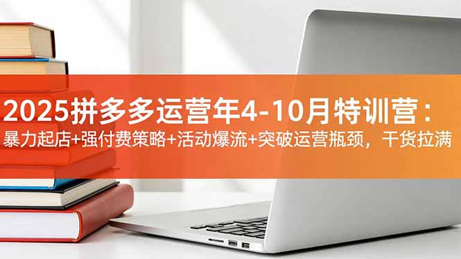 2025拼多多运营年4-10月特训营：暴力起店+强付费策略+活动爆流+突破运营瓶颈，干货拉满-天韵资源网