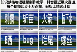 知识梦核物语视频制作教学，抖音最近爆火赛道，每个视频起步十万点赞，轻松上精选计划-天韵资源网