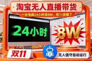 淘宝无人直播带货,一台电脑214小时卖8W,双11卖爆了【揭秘】-天韵资源网