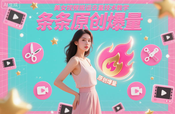 美女视频搬运去重技术教学，条条原创爆量-天韵资源网