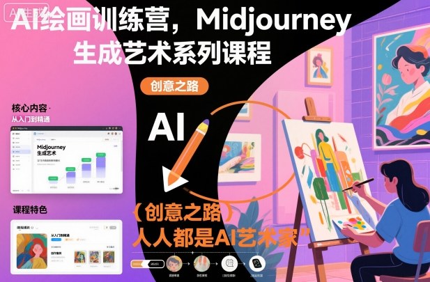 AI绘画训练营,Midjourney生成艺术系列课程,人人都是AI艺术家-天韵资源网