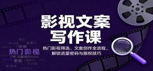 影视文案写作课：热门影视筛选，文案创作全流程，解锁流量密码与版权技巧-天韵资源网
