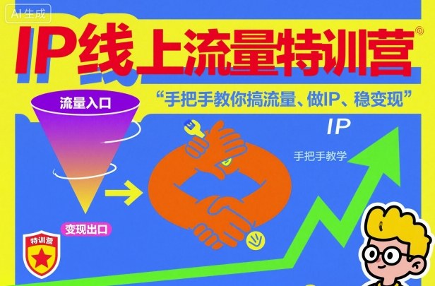 IP线上流量特训营,手把手教你搞流量、做IP、稳变现-天韵资源网