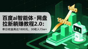 百度ai智能体·网盘拉新躺赚教程2.0:单日收益高达1800元,30收入15w+-天韵资源网