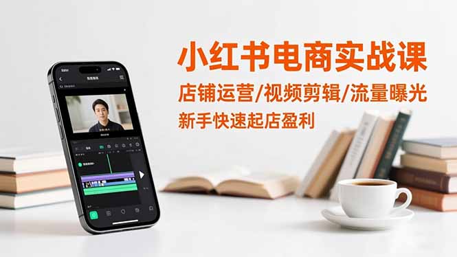 小红书电商实战课：店铺运营/视频剪辑/流量曝光，新手快速起店盈利-天韵资源网