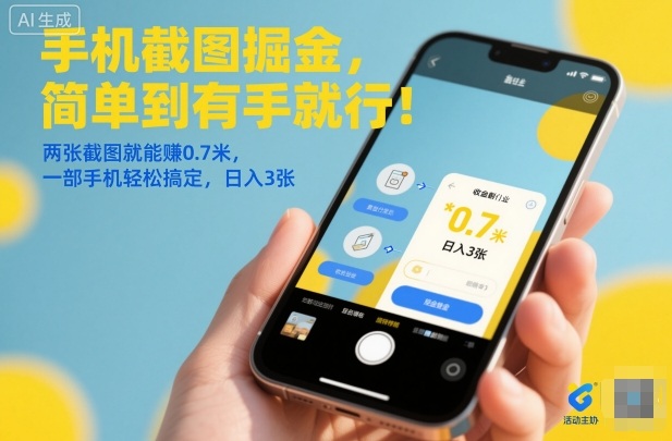 手机截图掘金，简单到有手就行！两张截图就能賺0.7米，一部手机轻松搞定，日入3张【揭秘】-天韵资源网